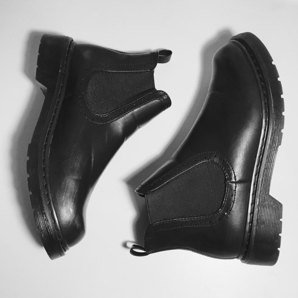 subdued black booties